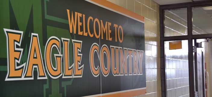 eagle country sign in hallway