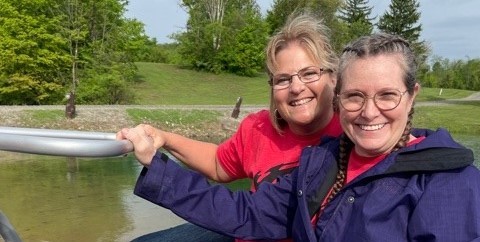 Mrs. Murdock and Mrs. Fletcher at Camp